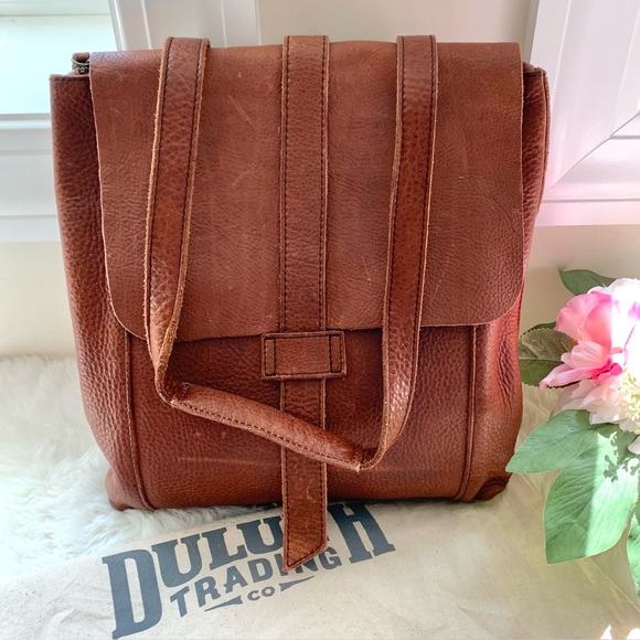 Duluth Lifetime Leather Convertible Backpack Shoulder Bag